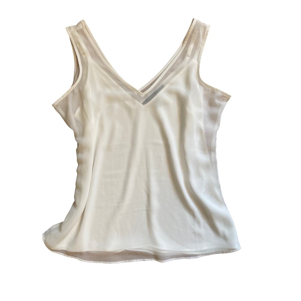White House Black Market white camisole shirt with attached tank underneath